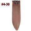 Leeons 16 colors 16 clips Long Straight Synthetic Hair Extensions Clips in High Temperature Fiber Black Brown Hairpiece