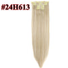 Leeons 16 colors 16 clips Long Straight Synthetic Hair Extensions Clips in High Temperature Fiber Black Brown Hairpiece
