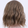 SHANGKE Short Wavy Wigs for Black Women African American Synthetic Hair Purple Wigs with Bangs Heat Resistant Wig