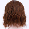 SHANGKE Short Wavy Wigs for Black Women African American Synthetic Hair Purple Wigs with Bangs Heat Resistant Wig