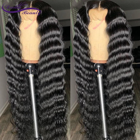 Lace Front Human Hair Wigs Pre Plucked For Women Brazilian Deep Wave 13x6 Lace Frontal Wig With Baby Hair Remy Wigs Dream Beauty